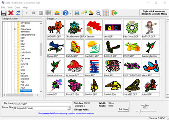 Embroidery File Converter Main Screen